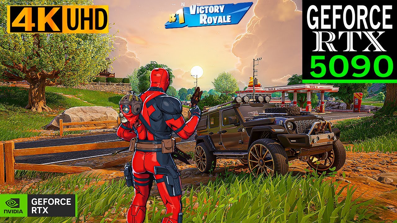 Fortnite DEADPOOL Skin Gameplay | RTX 5090 (4K Max Graphics + Ray Tracing ON)