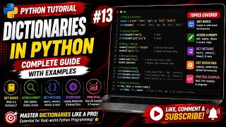 Python Tutorial #13 | Dictionaries in Python Explained | Keys, Values & Dictionary Methods