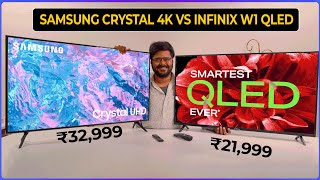 SAMSUNG Crystal CUE60 vs Infinix 43 Inch QLED TV: ? Insane Price Drop Alert ? Is Infinix Better ?