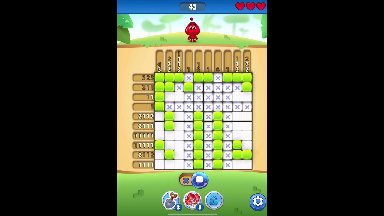 Nono Crossing Picture Nonogram Level 43 #gameplay #puzzle - YouTube