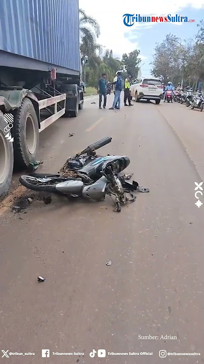 Kecelakaan Beruntun di Pomalaa Kolaka, Motor Terlindas Truk Kontainer, Pengendara Selamat
