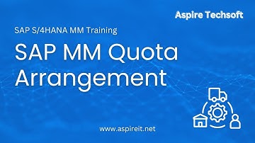 11.  SAP MM Quota Arrangement | SAP MM Training