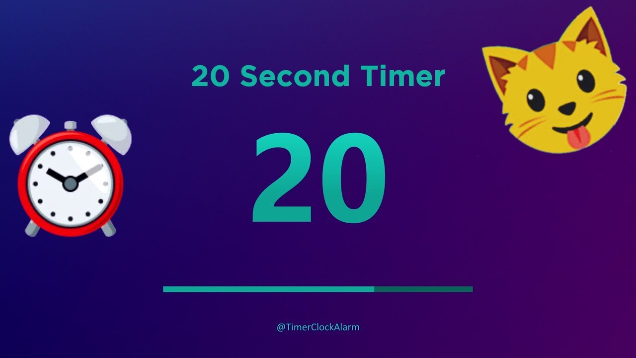 🔴 Countdown Timer 20 Second 🔴 with Alarm - YouTube