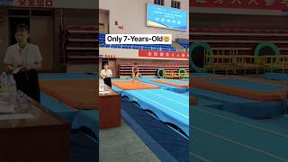 7-Year-Old Gymnast Shocks Everyone With Her Skills!🤯 #gymnast #airtrack #trampoline #sports