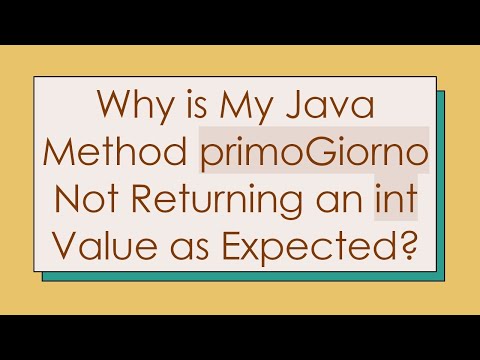 Why is My Java Method primoGiorno Not Returning an int Value as Expected?