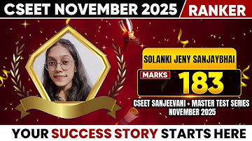 CSEET Result NOV 2025 | Topper Solanki Jeny Sanjaybhai (183/200)🤩