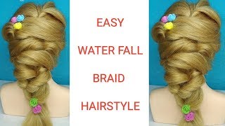 Water Fall Braid Hairstyle || Latest Weeding Party Hairstyle Step By Step