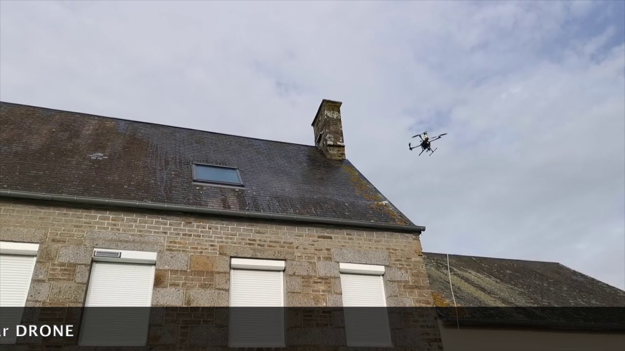 Démoussage toiture par drone YouTube