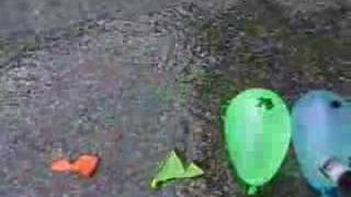 Green Laser Vs. Water Balloons!