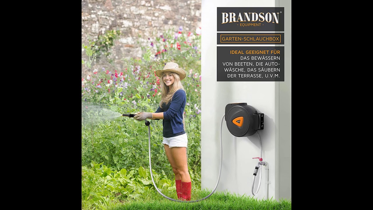 Brandson Schlauchtrommel 20m Gartenschlauch Box Test Vorstellung Vorteile Youtube