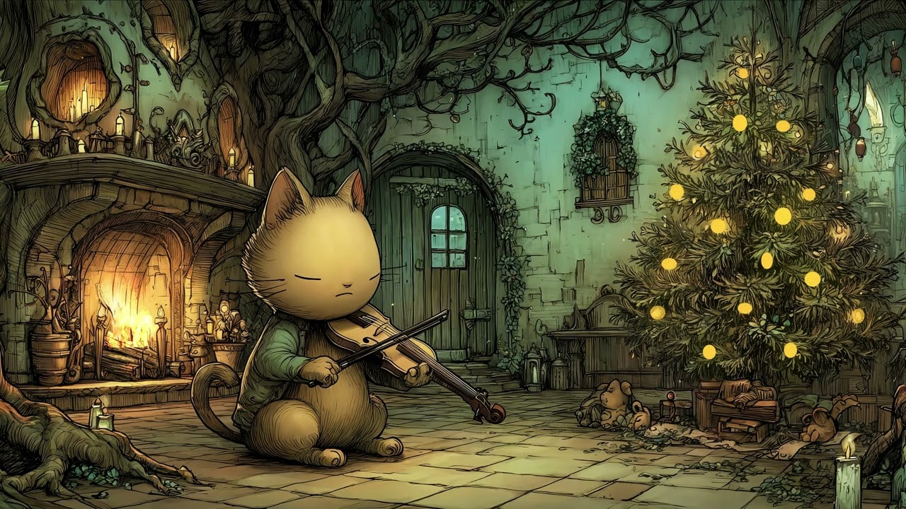 Cozy Winter Cottage Ambience for Sleep | Gentle Celtic Music • Fireplace & No Talking