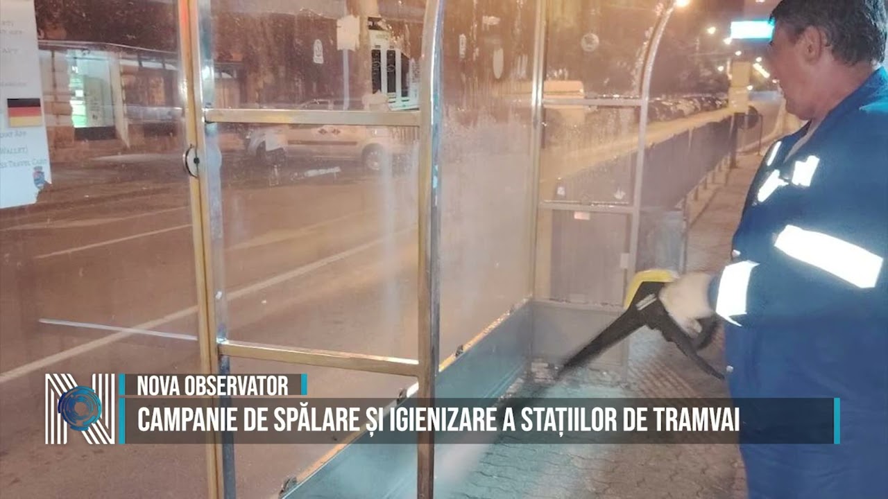 Campanie de spălare și igienizare a stațiilor de tramvai Campanie de spălare și igienizare a stațiilor de tramvai