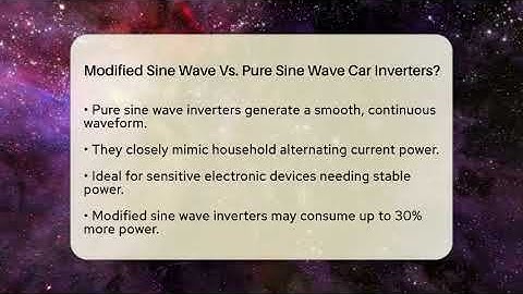 Modified Sine Wave Vs. Pure Sine Wave Car Inverters? - Talking Tech Trends