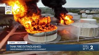 Crews respond to natural gas tank fire in Glenpool