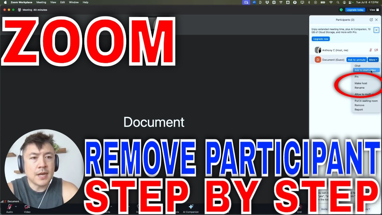 How To Remove Participant From Zoom Meeting🔴 - YouTube