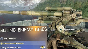 Sniper elite resistance: How to "Destroy Flak Batteries" Behind Enemy Lines  (Find satchel charge)