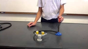 Steps to light a bunsen burner
