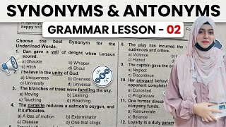 Synonyms &amp; Antonyms  Part-02| National Aptitude Book | ME Academy| Muntaha Adeel