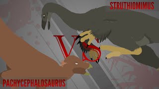Pachycephalosaurus vs Struthiomimus