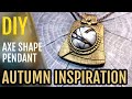 How to make Polymer Clay Axe Shape Pendant - Autumn Inspiration! Inspiring Tutorial.