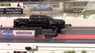 10 Second TRX! Dodge Ram 1500 TRX 1/4 Mile Runs - Blower Only Then Nitrous - Best 10.4 @ 130 MPH