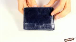 Tavecchi Vintech Collection Luxury Italian Leather Mens Wallet Navy.mp4