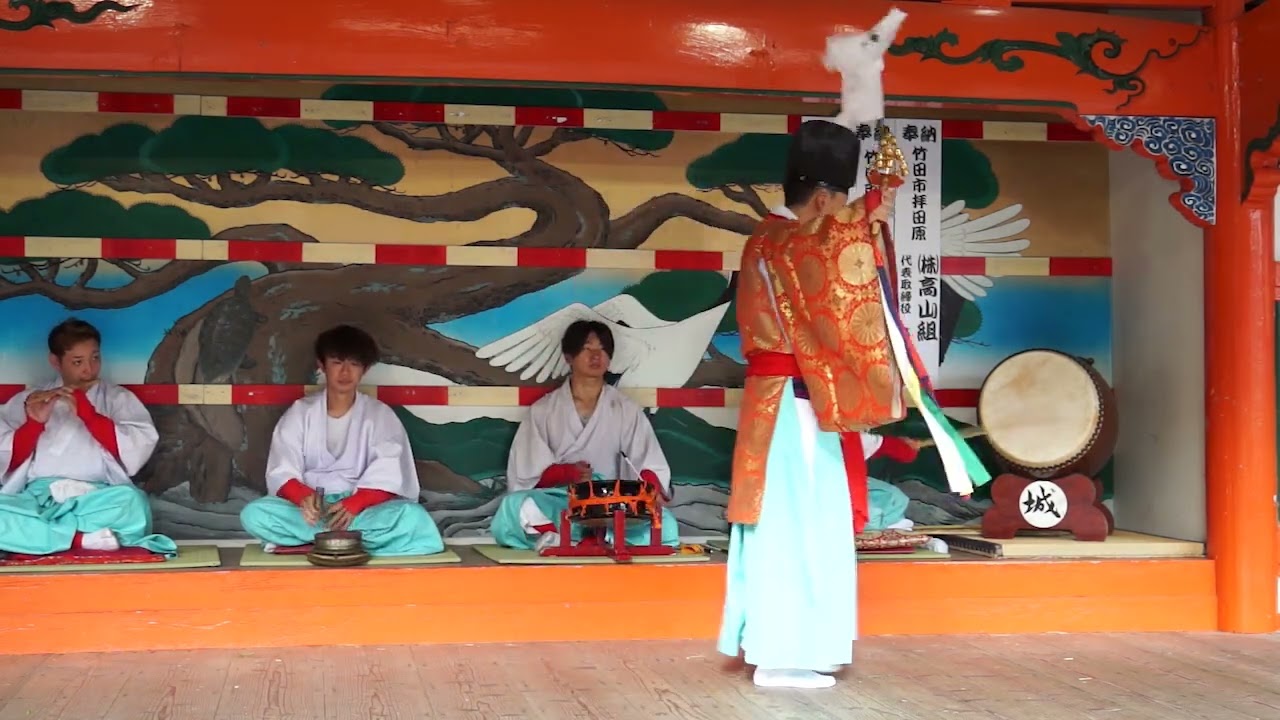 扇森稲荷神社 秋季大祭 奉納神楽 大神 城原神楽保存会 大分県竹田市