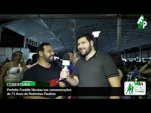 Prefeito Freddie Nicolau na comemoração dos 71 Anos de Pedrinhas Paulista