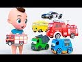 City Vechicles and Baby Boy - Cartoon vs Real Cars and Trucks | Video for Kids Children