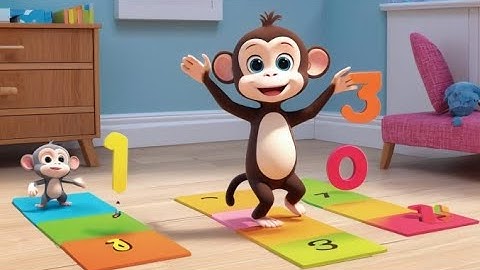 five little monkeys jump and count | counting song for kids | fun number rhyme with rhyme zoo