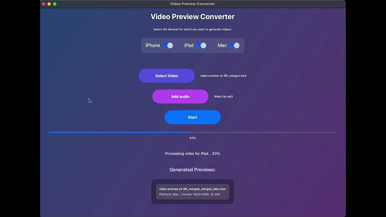 Video Preview Converter for Apple Developers