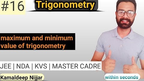 trigonometry tricks | maximum and minimum value of trigonometry | NDA|SSC|KVS |MASTER CADRE | JEE