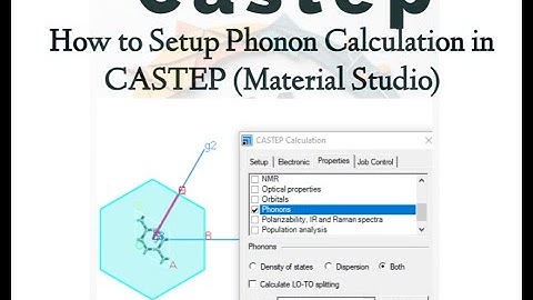 How to Set Up Phonon Calculations in CASTEP | Material Studio  Tutorial | DFT Calculation |
