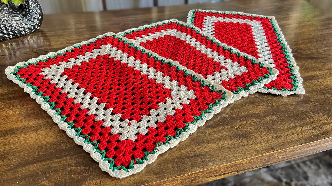 Set of Square Crochet Rugs for the Living Room - YouTube