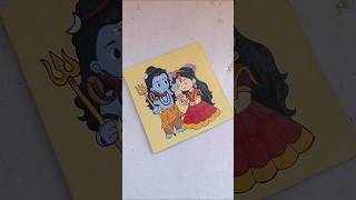 shiv ji &amp; parvati maa 💗🥹|#easypainting #painting #shivparvati #ytshorts #shorts