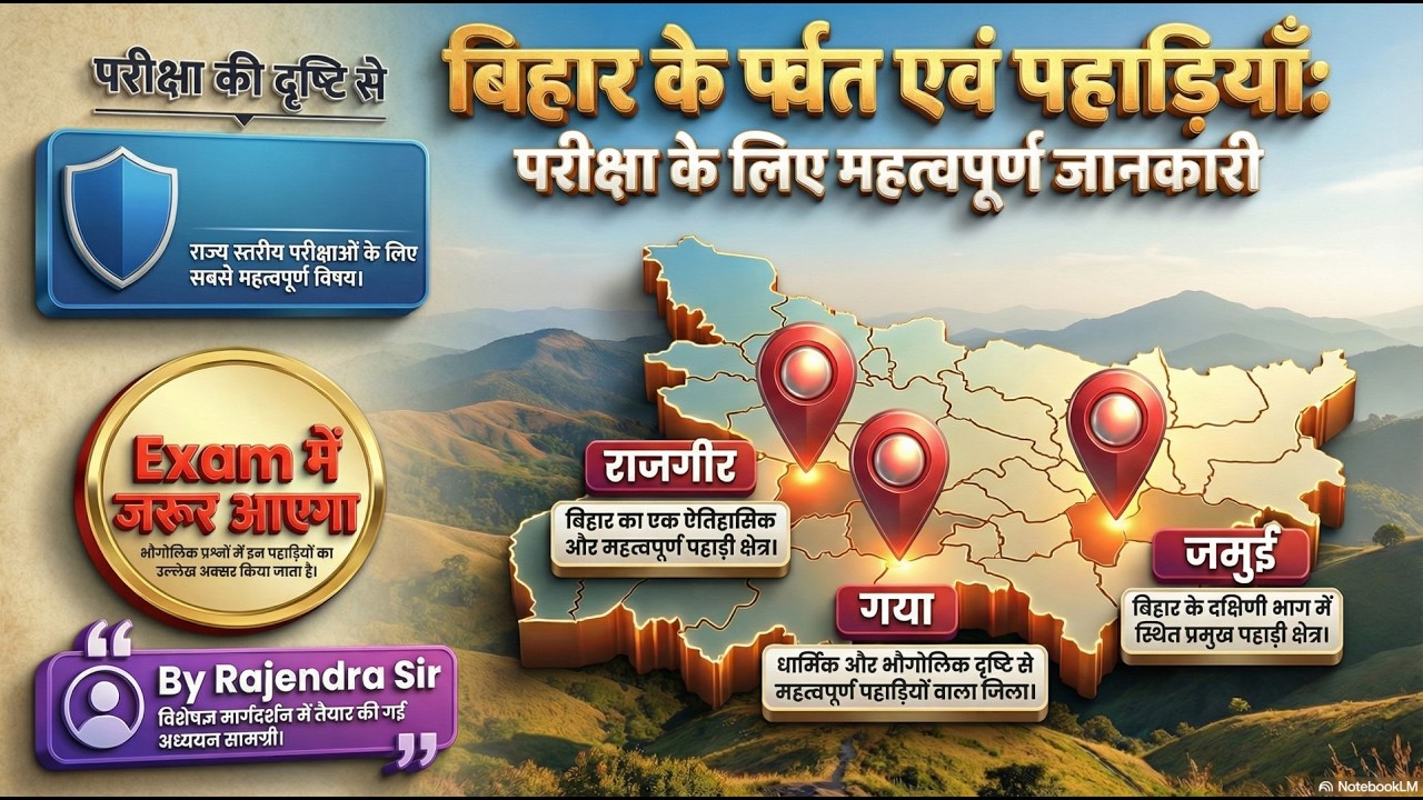 बिहार के पर्वत और पहाड़ियां | Mountain in Bihar | BPSC-TRE| Bihar Special | Bihar GK by Rajendra Sir