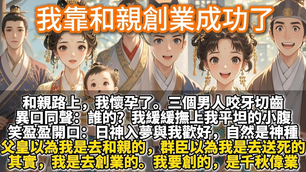 完結瑪麗蘇爽文：我靠和親創業成功了。和親路上，我懷孕了。三個男人咬牙切齒地異口同聲：誰的？我緩緩撫上我平坦的小腹，笑盈盈開口：日神入夢與我歡好，自然是神種。父皇以為我是去和親的，其實，我是去創
