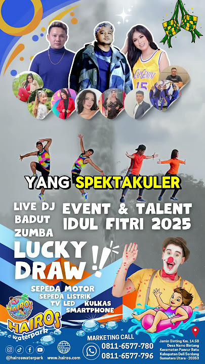 LUCKY DRAW SPEKTAKULER DI MOMENT LIBUR LEBARAN IDUL FITRI 2025 #hairoswaterpark #hairos #waterpark