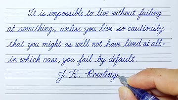 J.K. Rowling Quotes in English Cursive Writing | Beautiful Handwriting | Calligraphy | Fountain pen