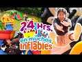 ⏰ 🌈🚢 24 HORAS en INFLABLES ☀️¡En LA CASA NUEVA!🏠con LOS CACHORROS 🐶🌳| CONNY MERLIN