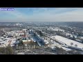 Evreux dans l'Eure sous la neige filmé par un drone du chantier de la déviation Sud Ouest d'Evreux