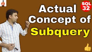 Actual Concept of Subquery in sql