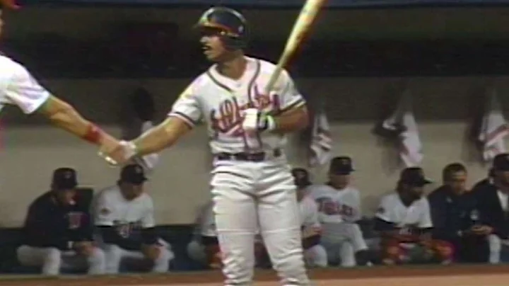 WS1991 Gm7: Smith, Harper shake hands before Game 7