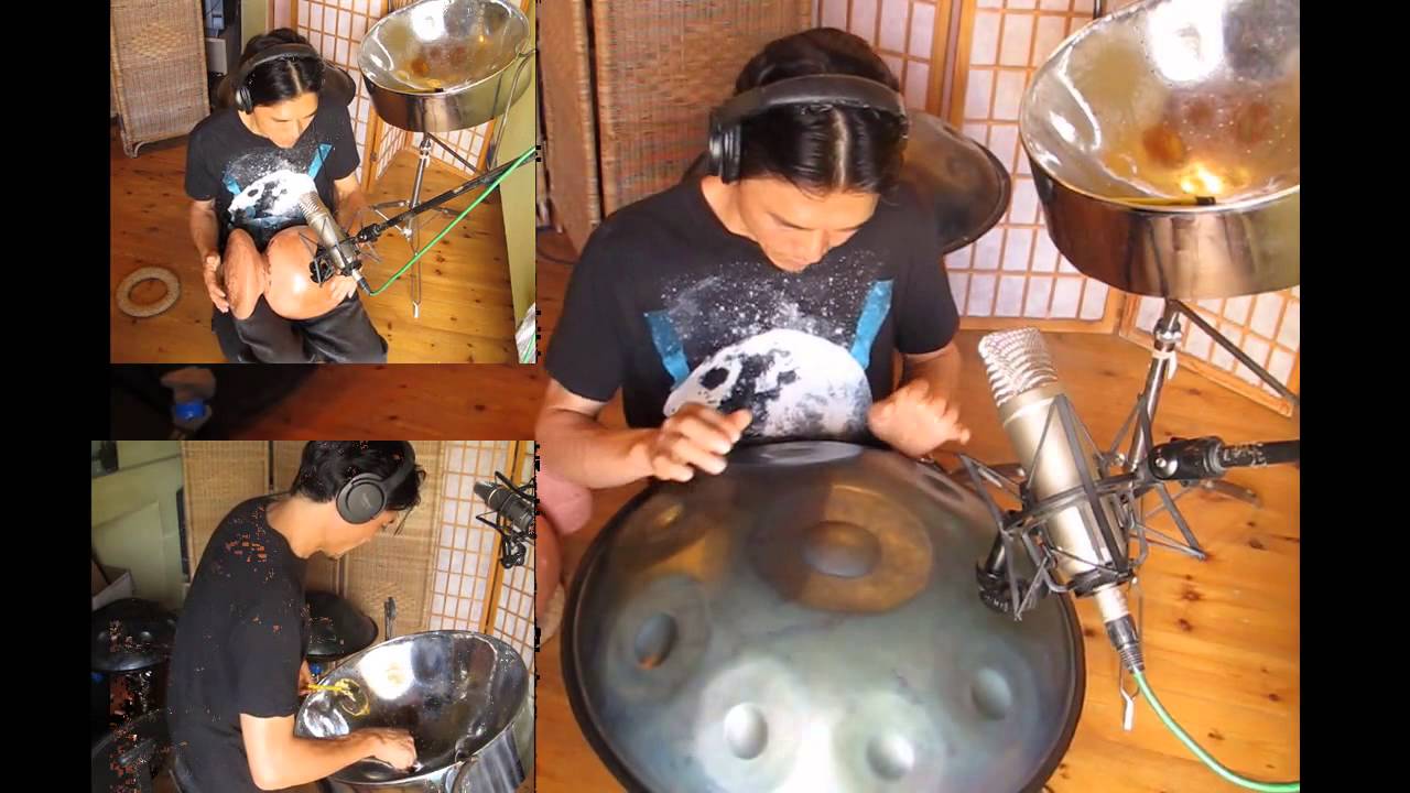 Trio of steel pan, udu & handpan live-metal art