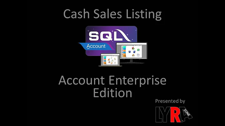 SQL Account Enterprise Edition - Cash Sales Listing
