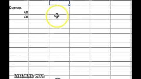 Using the Cosine function in Microsoft Excel