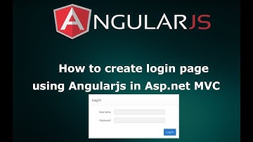 How to create Login Page using Angular JS in Asp.net MVC