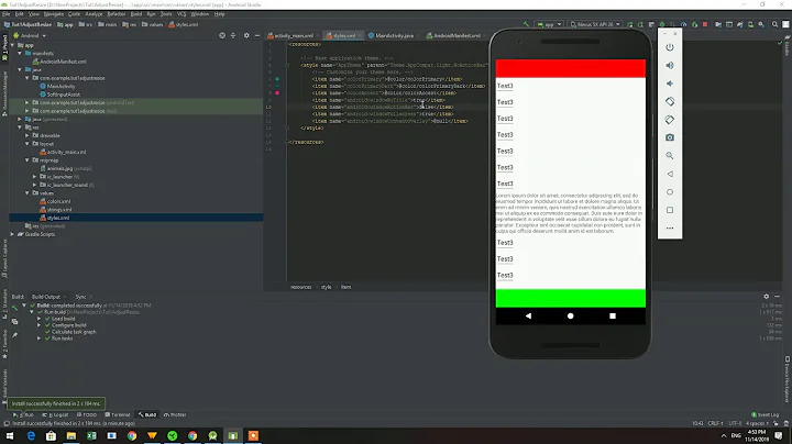 Android Tutorial -  Full screen adjustResize softkeyboard fix