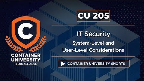 IT Security System-Level & User-Level Considerations - Telos Alliance CU205