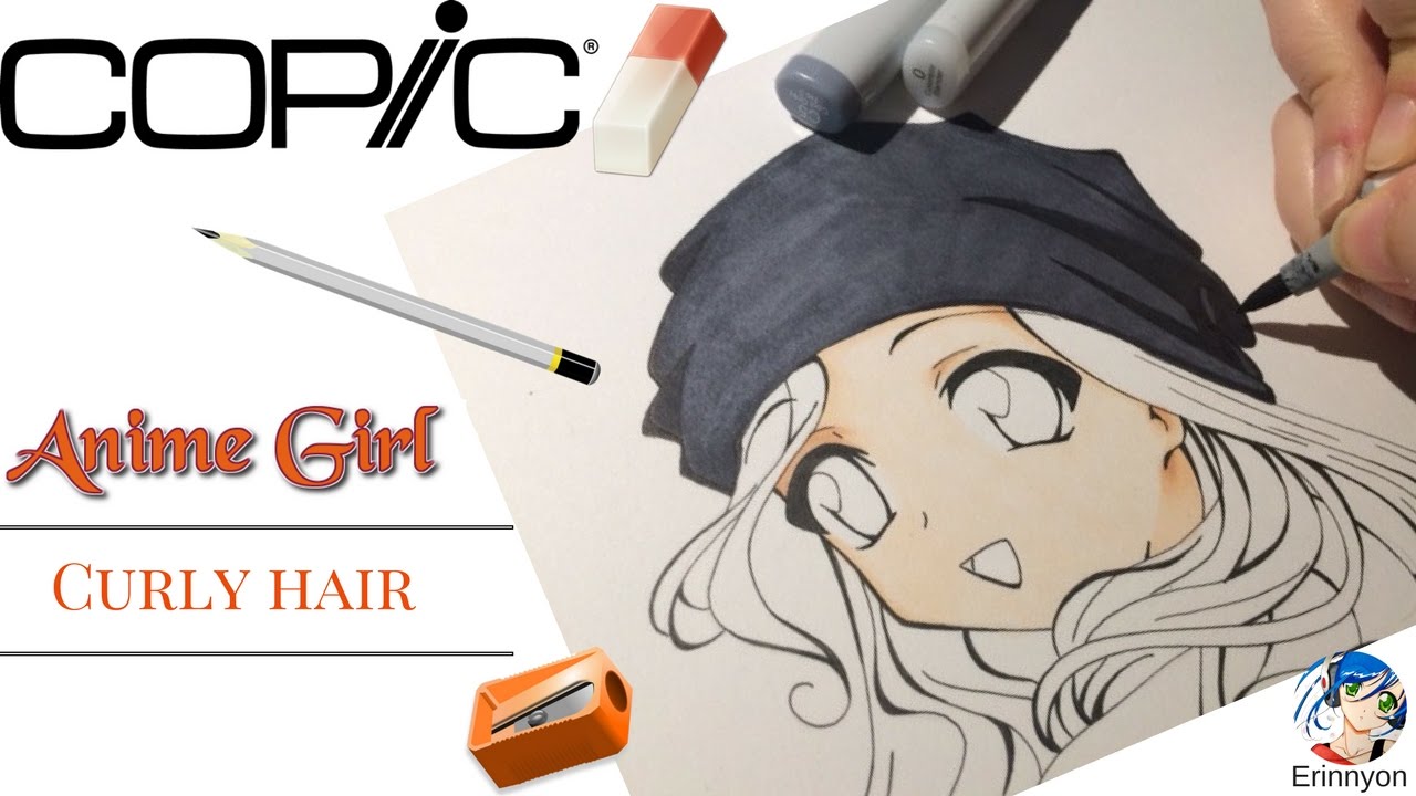 How to Draw Manga: Anime Girl Curly Hair - YouTube